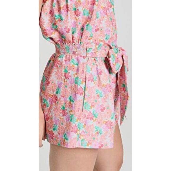 Something Navy Cotton / Linen Floral Tie Waist Shorts Size M / NWT - Picture 4 of 8